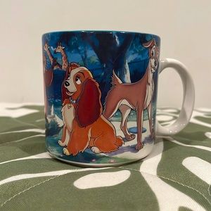 Vintage Lady and The Tramp Dogs Coffee Mug/Cup Disney Store Walt Disney's